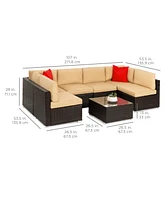 Best Choice Products 7-Piece Outdoor Modular Patio Conversation Furniture, Wicker Sectional Set