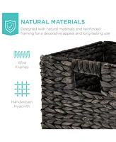 Best Choice Products 12x12in Hyacinth Baskets, Set of 5 Multipurpose Collapsible Organizers w/ Inserts