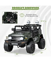 Gymax Licensed Toyota Fj Toddler Ride on Car 12V Battery Powered Kids Truck Camo