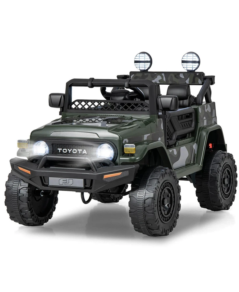 Gymax Licensed Toyota Fj Toddler Ride on Car 12V Battery Powered Kids Truck Camo