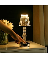 Jonathan Y Lillian Bohemian Classic Acrylic Rechargeable Integrated Led Table Lamp