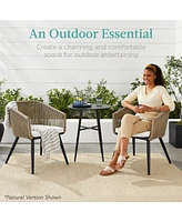 Best Choice Products Set of 2 Indoor Outdoor Patio Dining Chairs Woven Wicker Seating 250lb Capacity - Gray/Black