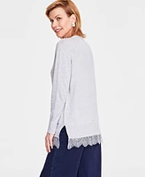 I.n.c. International Concepts Women's Lace-Trim Tunic Sweater, Created for Macy's