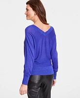 I.n.c. International Concepts Women's Metallic Dolman-Sleeve Top, Created for Macy's