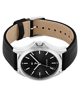 Tommy Hilfiger Quartz Black Leather Strap Watch 42mm