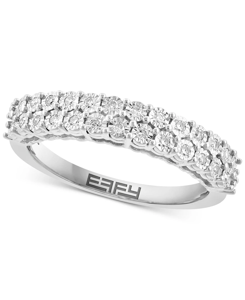 Effy Diamond Double Row Band (1/6 ct. t.w.) in Sterling Silver