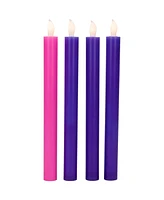 Northlight Set of 4 Flickering Led Christmas Advent Taper Candles 9.5"