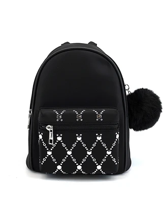 Like Dreams Jasper Rhinestone Pom Pom Backpack