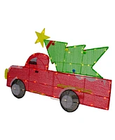 Northlight 36" Led Lighted Truck with Christmas Tree Outdoor Decoration