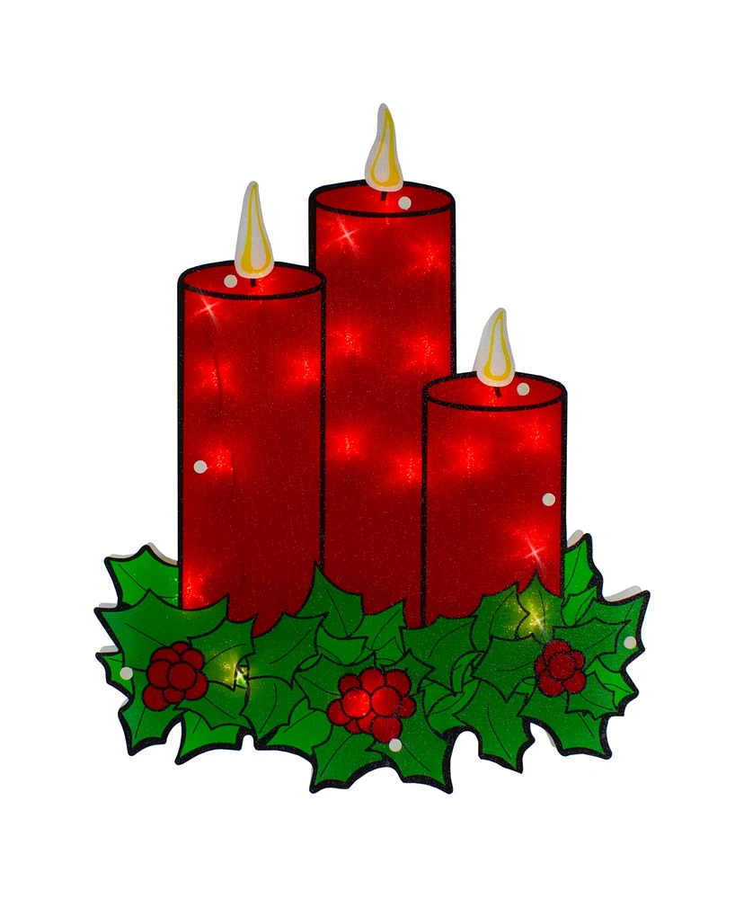 Northlight 17.5" Lighted Three Candles Christmas Window Silhouette