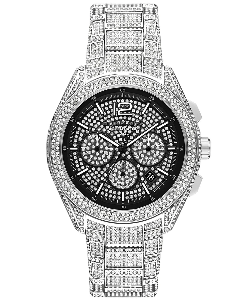 Michael Kors Men's Accelerator 2.0 Chronograph Silver-Tone Stainless Steel Watch 44mm