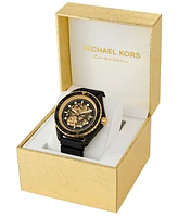 Michael Kors Men's Limited-Edition Maritime Three-Hand Black Silicone Watch 45mm