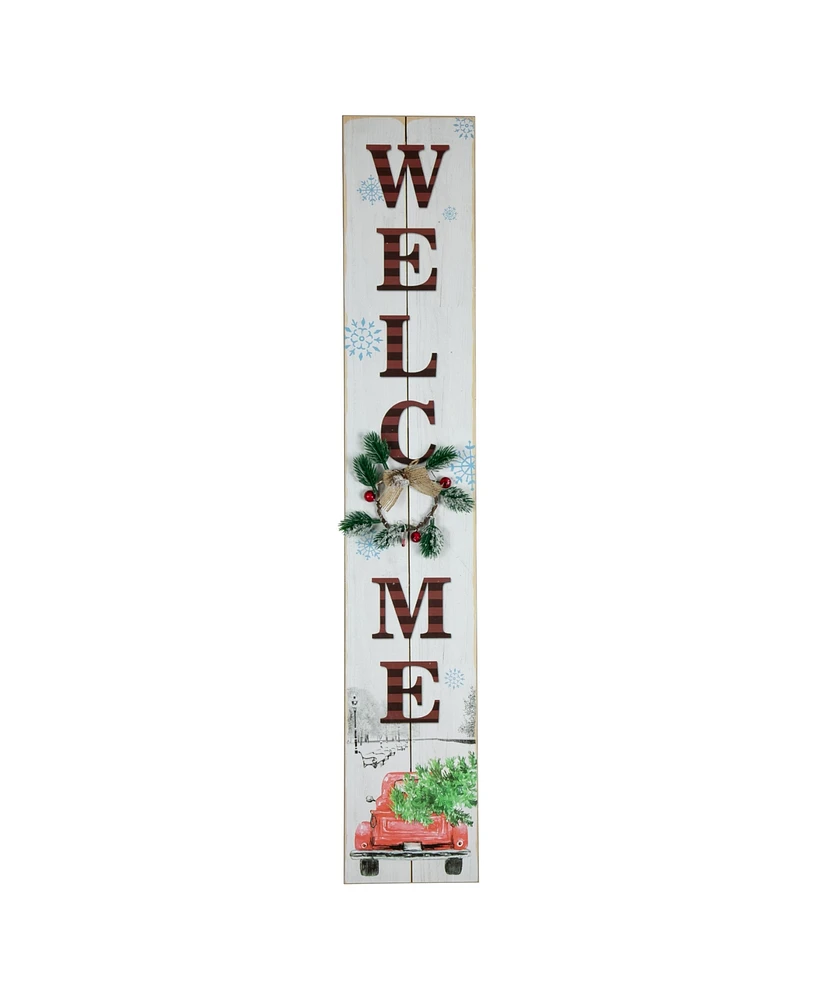 Northlight 31.75" Led Lighted Welcome Sign with Truck Christmas Sign