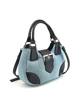 Like Dreams Denim Plush Y2K Top Handle Crossbody Bag