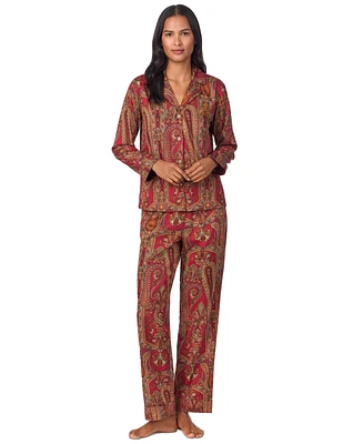 Lauren Ralph Women's Paisley Sateen Pajama Set