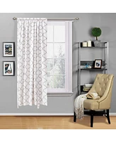 Kate Aurora Living Shabby Chic Trellis Quatrefoil Single Tie Up Window Curtain Shade - 42 in. W x 63 L, Navy