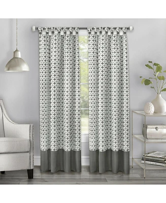 Kate Aurora Modern Chic Geometric Tab Top Window Curtain Panels (2 Pack)- Taupe, 63 in. Long - 52 W x L, Taupe