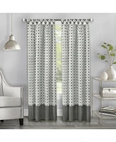 Kate Aurora Modern Chic Geometric Tab Top Window Curtain Panels (2 Pack)- Taupe, 63 in. Long - 52 W x L, Taupe