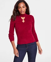 I.n.c. International Concepts Women's Chenille Ribbed Cutout Sweater, Created for Macy's