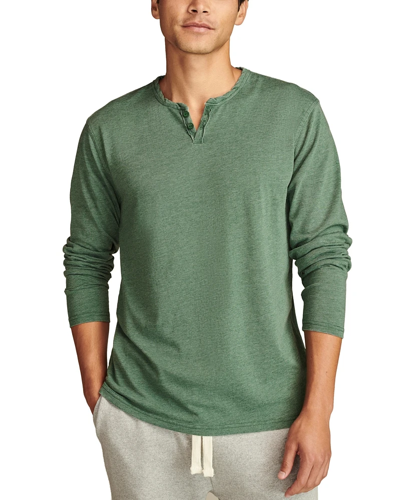 Lucky Brand Men's Long Sleeve Burnout Notch Shirt