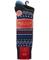 Perry Ellis Portfolio Men's 3pk. Festive Graphic Socks