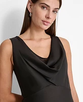 Dkny Women's Cowlneck Sleeveless Gown