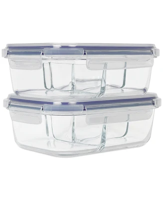 Sedona 2 Pack 3-Compartment Glass Storage Set