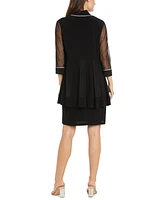 R & M Richards Petite Rhinestone-Trim Jacket Sheath Dress