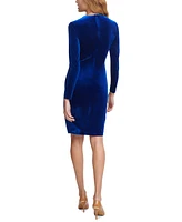 Calvin Klein Women's Velvet Long-Sleeve Wrap Dress