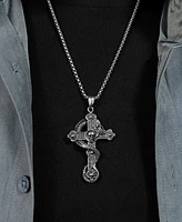 Rhona Sutton Silver Gothic Cross Stainless Steel Pendant Necklace