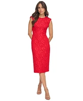 Calvin Klein Women's Sleeveless Textured Lace Sheath Dress