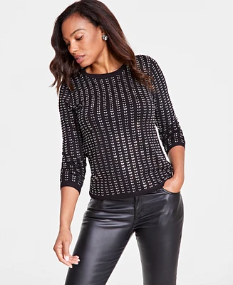 I.n.c. International Concepts Women's Embellished Long-Sleeve Top, Created for Macy's