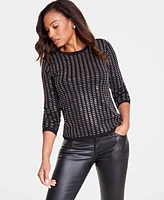 I.n.c. International Concepts Women's Embellished Long-Sleeve Top, Created for Macy's