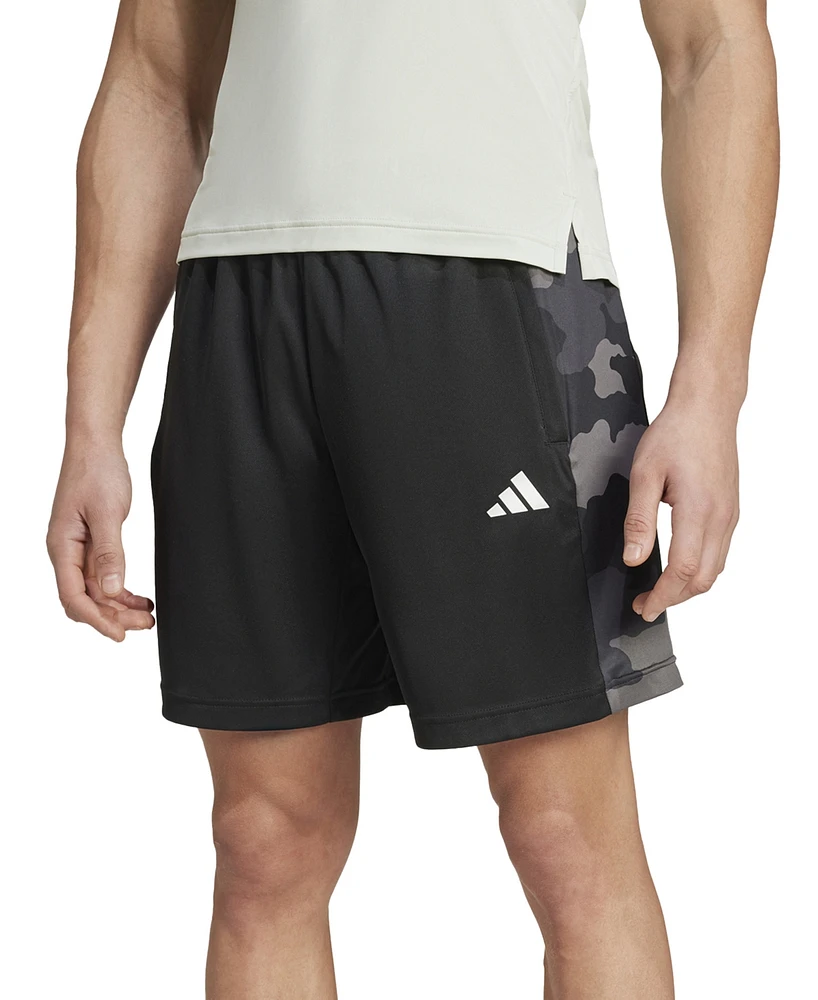 adidas Men's Camo Panel Woven Logo Shorts