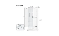 Slickblue Tall White Bathroom Storage Cabinet – Mdf with Two Doors, One Drawer, and Adjustable Shelf