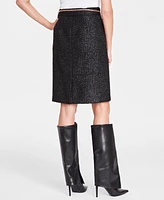 I.n.c. International Concepts Women's Tweed Belted Skirt, Created for Macy's