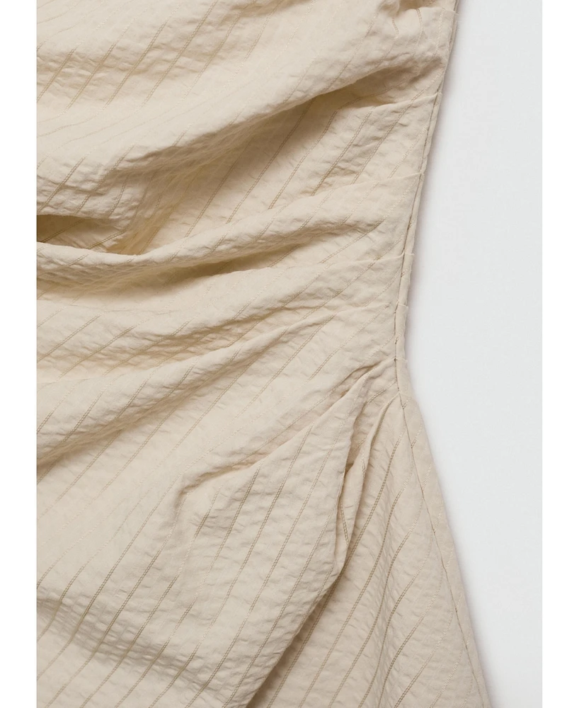 Mango Women's Draped Striped Dress