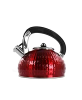 MegaChef 3 Quart Stovetop Whistling Kettle in Red