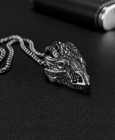 Rhona Sutton Silver Dragon Stainless Steel Pendant Necklace