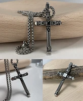 Rhona Sutton Silver Biblical Cross Stainless Steel Pendant Necklace