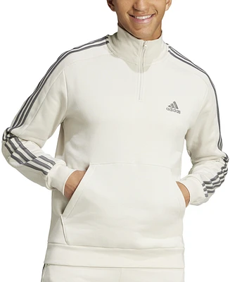 adidas Men's Essentials Fleece 3-Stripes Quarter-Zip Sweatshirt