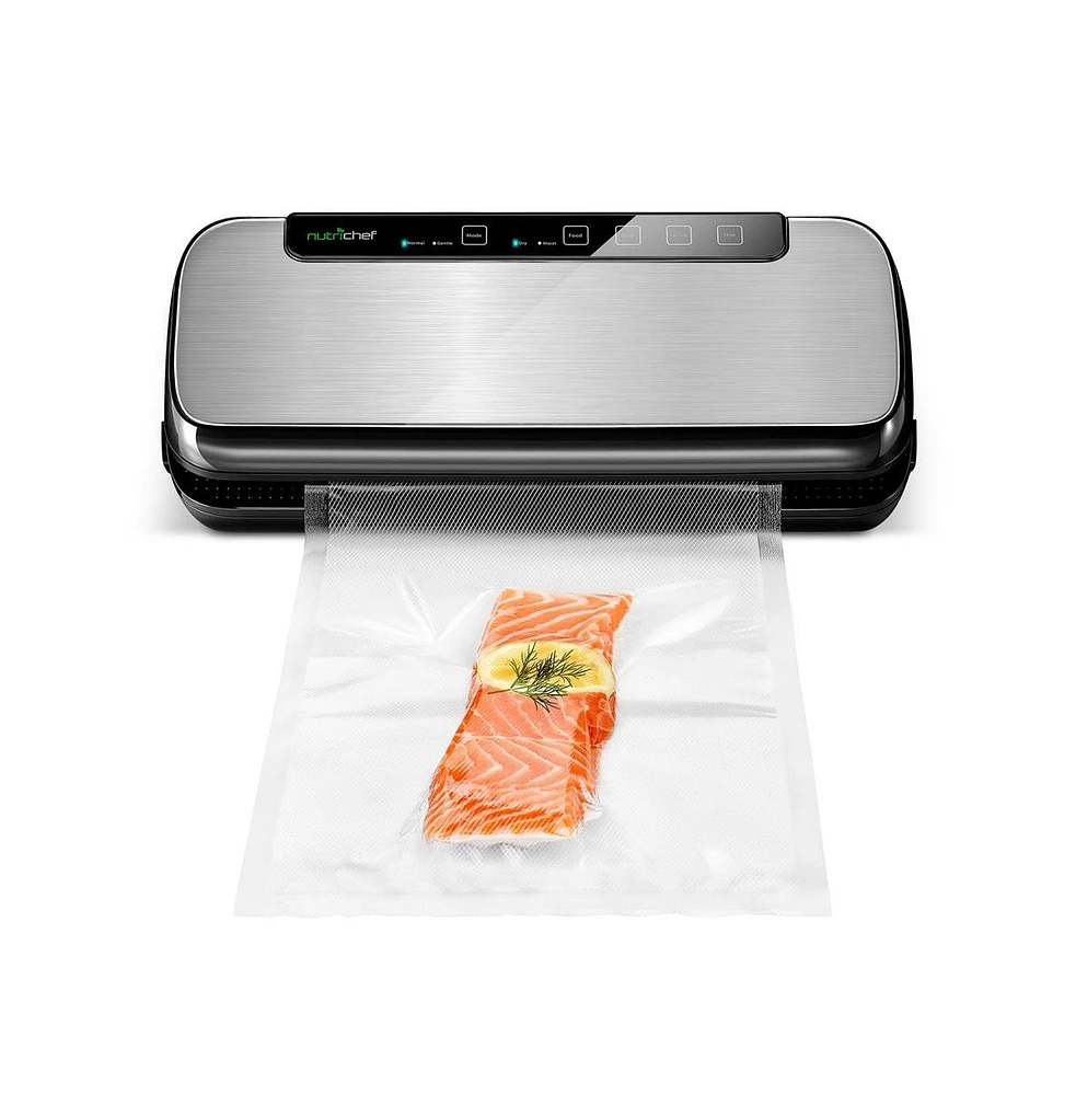 NutriChef Automatic Vacuum Sealer System - Electric Air Sealing Food Preserver with Stainless Steel Housing