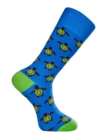 Love Sock Company Men's Luxury Cotton Patterned Novelty Crew Socks with Seamless Toe. Novelty Animals Bundle Sock, Pack Of 5