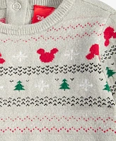 Disney Baby Boys Christmas Mickey Mouse Sweater Coverall