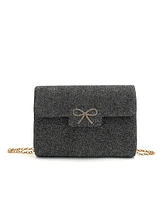 Like Dreams Frost Glitter Gem Bow Evening Crossbody Bag