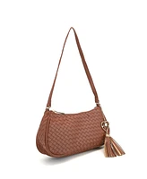 Like Dreams Ash Heart Tassel Woven Shoulder Bag