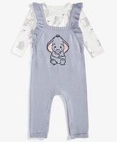 Disney Baby Girls Dumbo Knit Shirt & Overalls 2-Pc Set