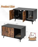 Sugift Cat Litter Box Enclosure with Double Door Cabinet