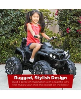 Best Choice Products 12V Kids Ride-On Atv Quad w/ Bluetooth, 3.7mph Max, Treaded Tires, Led Lights, Radio
