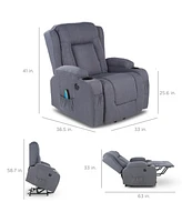Best Choice Products Electric Power Lift Linen Recliner Massage Chair Furniture w/ Usb Port, Heat, Cupholders